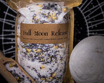 Full Moon Release Detox Bath Soak/Full Moon Bath Salt/Ritual Bath/Full Moon Ritual/Herbal Bath/Witch Bath