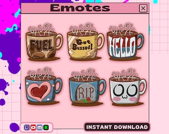 Cute and Cozy Coffee Time Emotes for Twitch, Discord, Kick, and YouTube : Add Charm and Warmth to Your Chat