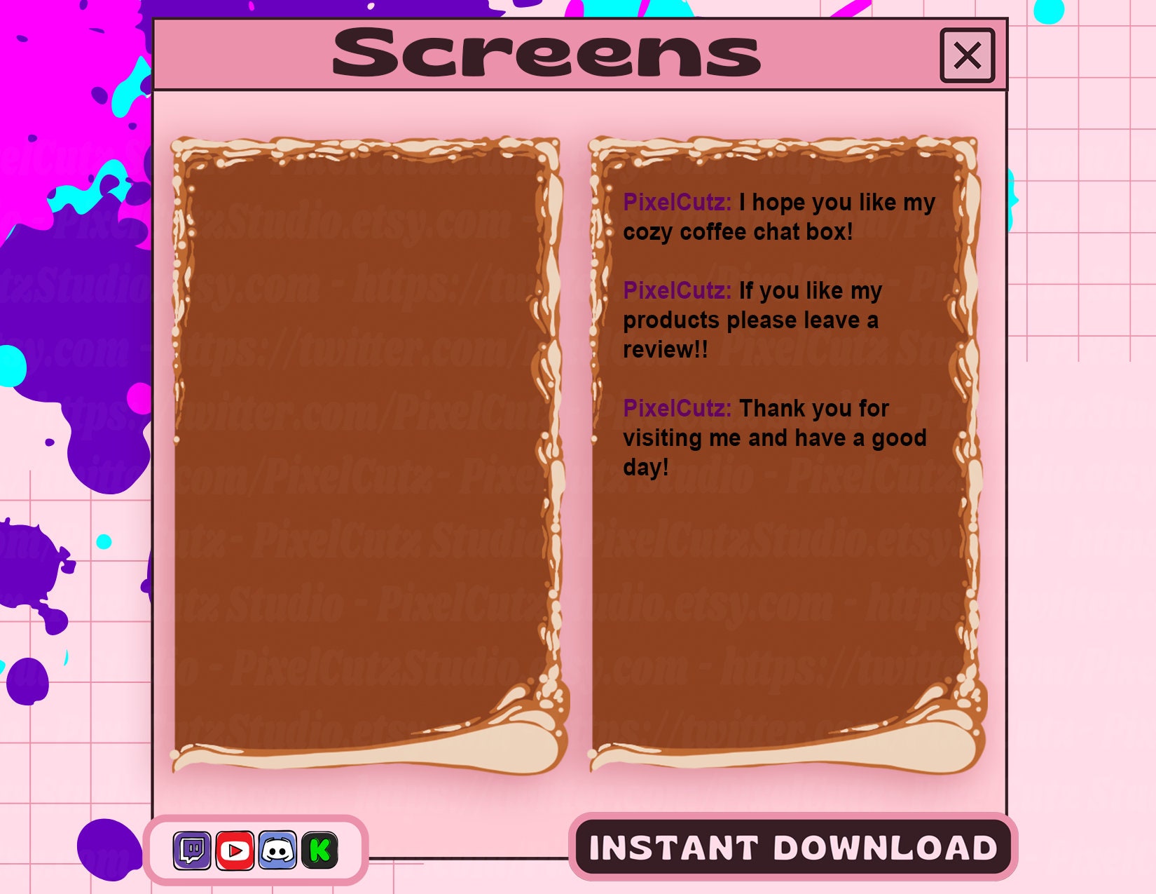 Coffee Streamer Bundle | Coffee Streaming Graphic |twitch Graphics ...