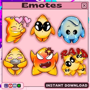 Celestial Twitch Emote Pack |Star Discord Emote |Twitch Streamer Emotes |Star Gamer Emote |Emote Bundle |Subscriber Emote | Celestial Emotes
