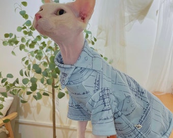 Sphynx Hairless Cats Clothes, Super Soft Kitten Pullover Sweatshirt, Bambino Devon Rex Sphynx Cat Clothing