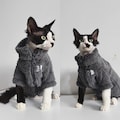 4 Colors Sphynx Hairless Cats Clothes, Winter Zipper Warm Kitten Coat Jacket, Bambino Devon Rex Sphynx Cat Clothing product logo