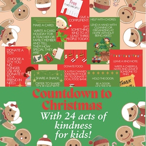 Countdown to Christmas with 24 acts of kindness for kids! | PDF Printable