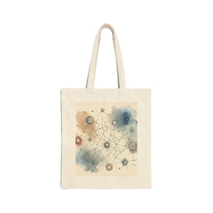 fourre-tout étoilé céleste | Cadeau pour amateur d'astrologie, sac de courses écologique, fourre-tout d'art bohème, toile de carte des étoiles, cadeau unique pour elle