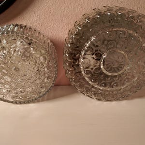 1 of 2 Vintage Round Glass Bubble Sconce / 70s  Wall Lamp / Mid Century / Ceiling Light / Spotlight / Glass with Relief / Yugoslavia /