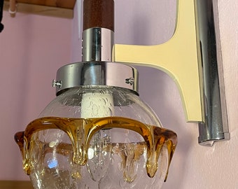 Vintage Murano Wall Lamp/Mid Century Modern Sconce/ Wall Lamp /  Murano Mazzega Glass Globe/1960s/Italian Lights/Murano Mazzega