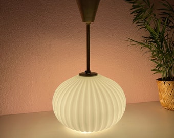 Vintage Pendant Light / Milk White Glass / Retro Kitchen 60's / Mid Century Modern / Sphere Light