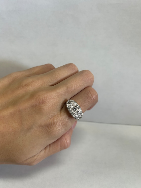 Cluster Set Oval Shaped Women's Diamond Ring