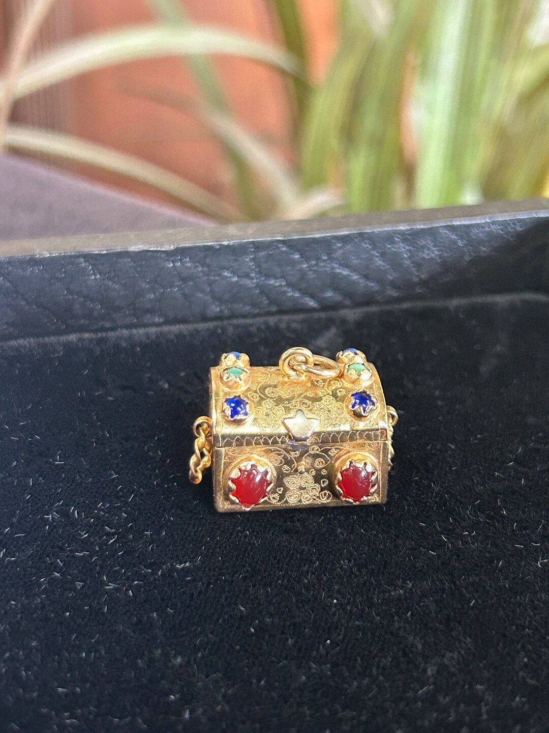 Yellow Gold Ornate Treasure Chest Charm/ Pendant Etsy