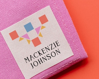 Pre-Cut Personalized Cotton Quilt Labels, Quilt Tag, quilting label, quilt patch, blanket tag, blanket patch AA001