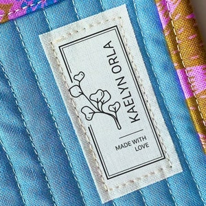Pre-Cut Personalized Cotton Quilt Labels Set, Quilt Tags, quilting labels, quilt patch, blanket tag, fabric labels, blanket patch BA003