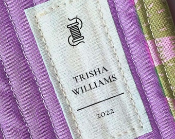Pre-Cut Personalized Cotton Quilt Labels, Quilt Tag, quilting label, quilt patch, blanket tag, blanket patch BA002