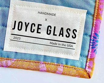 1 Large Beautiful Customizable Cotton Quilt Label, Quilt Tag, quilting label, quilt patch, blanket tag, blanket patch BC005