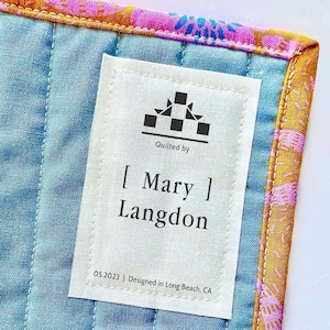 1 etiqueta de edredón de algodón personalizable hermosa grande, etiqueta de edredón, etiqueta de acolchado, parche de edredón, etiqueta de manta, parche de manta CB002