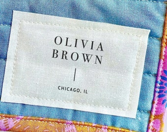 1 Large Beautiful Customizable Cotton Quilt Label, Quilt Tag, quilting label, quilt patch, blanket tag, blanket patch BC007