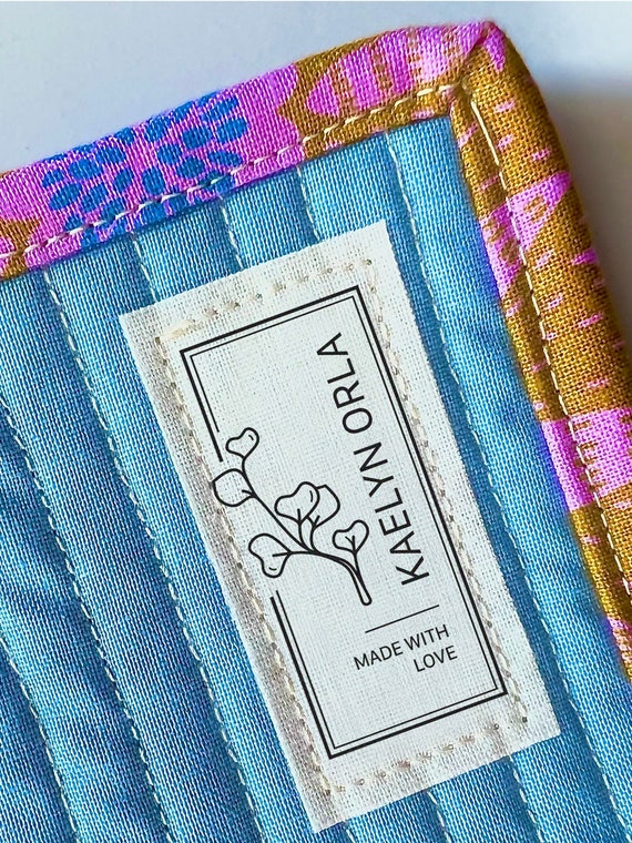 Pre-Cut Personalized Cotton Quilt Labels Set, Quilt Tags, quilting labels, quilt patch, blanket tag, fabric labels, blanket patch BA003