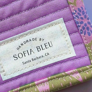 Pre-Cut Personalized Cotton Quilt Labels, Quilt Tag, quilting label, fabric label, quilt patch, blanket tag, blanket patch AB002