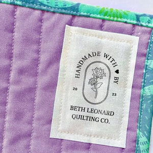 1 Large Pre-Cut Customizable Cotton Quilt Labels, Quilt Tag, quilting label, quilt patch, blanket tag, blanket patch CB004
