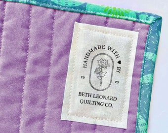 1 Large Pre-Cut Customizable Cotton Quilt Labels, Quilt Tag, quilting label, quilt patch, blanket tag, blanket patch CB004