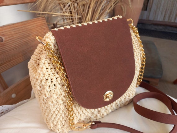 Sac à Bandoulière En Cuir Pour Femme Cinzia Brun - Neuf Avec étiquettes