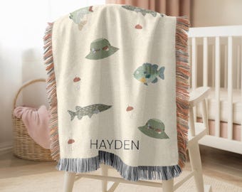 Personalized Fishing Baby Blanket