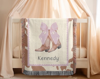 Gepersonaliseerde cowgirl-babydeken