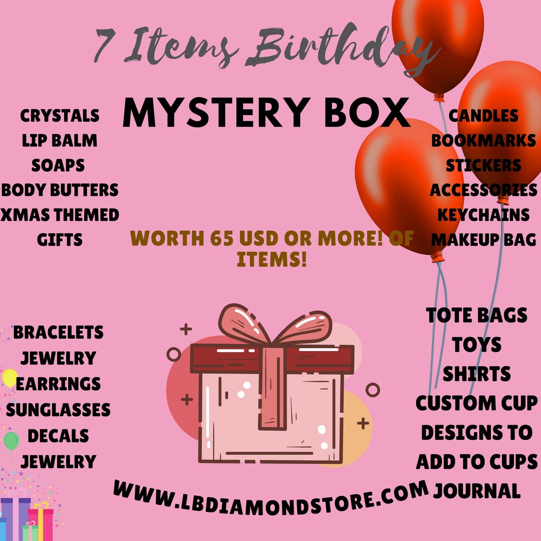 Birthday Mystery Box 7 Items Mystery BOX. Worth 55 USD or More Brand