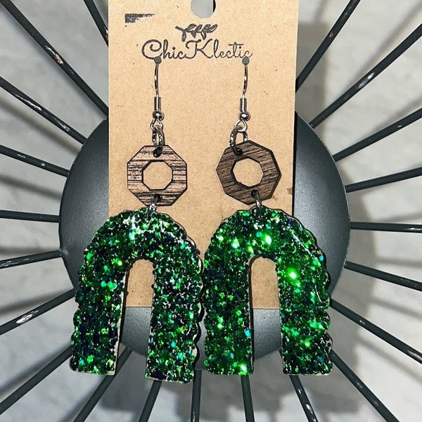 Boho Glitzy Ivy Shimmer Earrings