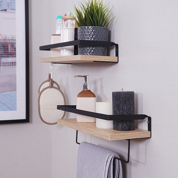 Shelf With Towel Bar Etsy