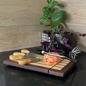 Elegant Walnut and Maple, Handcrafted Cheese Slicer / Cutter. A Perfect Epicurean Gift