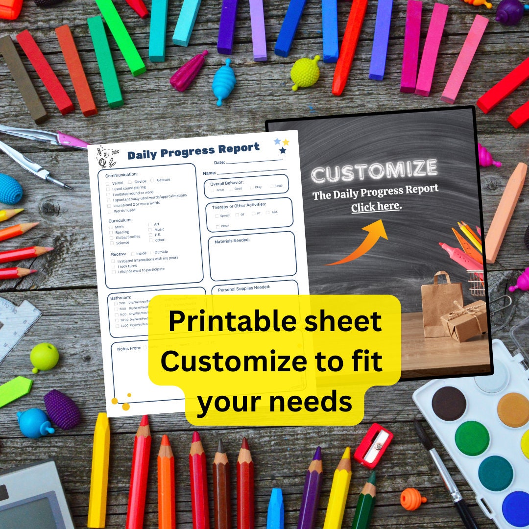 Daily Progress Report Template for Students - Etsy