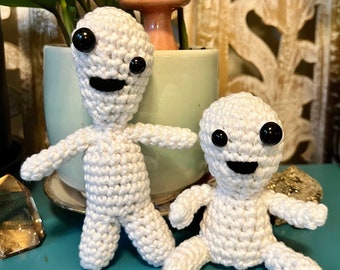 Handmade Glow-in-the-Dark Kodama Crochet Figure (Single)