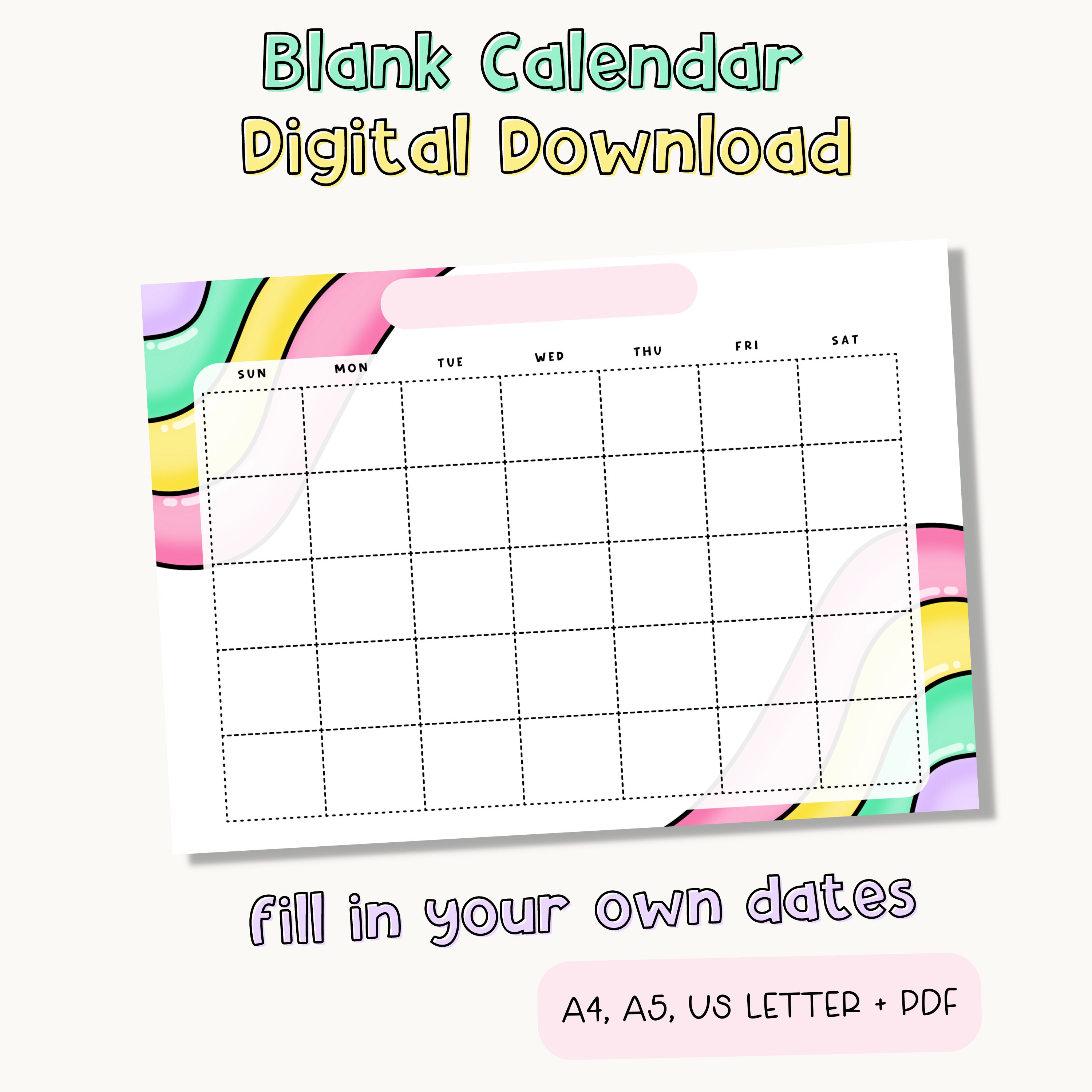 pin on printable calendars - rainbow calendar set preschool calendar ...
