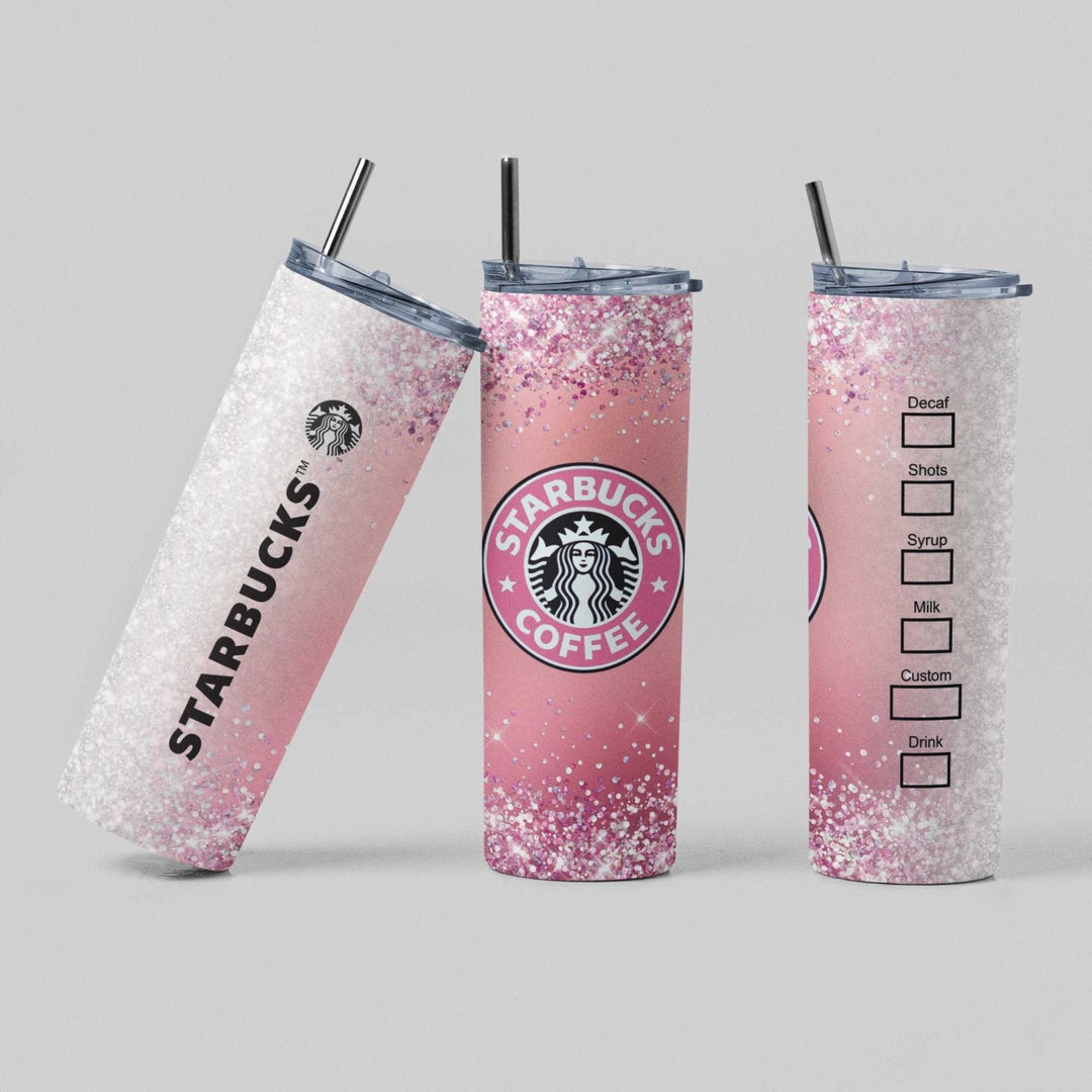 Starbucks Pink Glitter Skinny Tumbler 20 Oz. Etsy