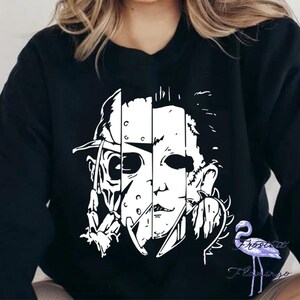 Horror Faces Tee - White Ink Design