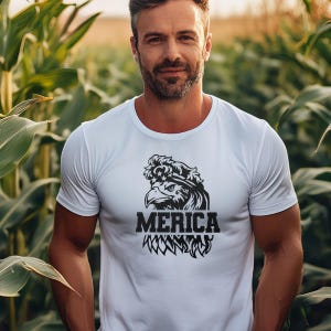 Camiseta americana con águila y salmonete / Camiseta con gráfico patriótico / Camiseta del 4 de julio de EE. UU.