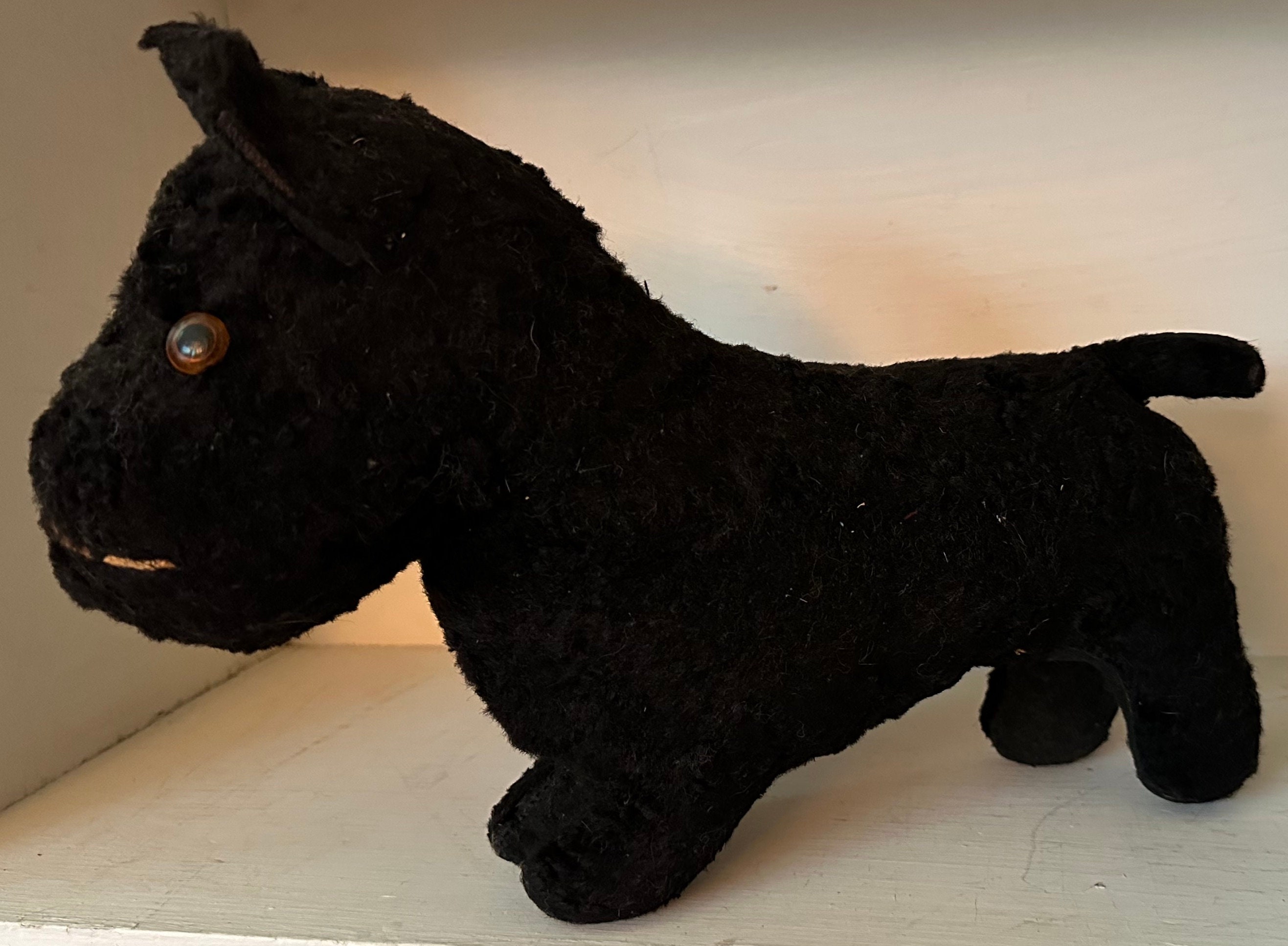 Vintage Straw Stuffed Scotty Dog - Etsy