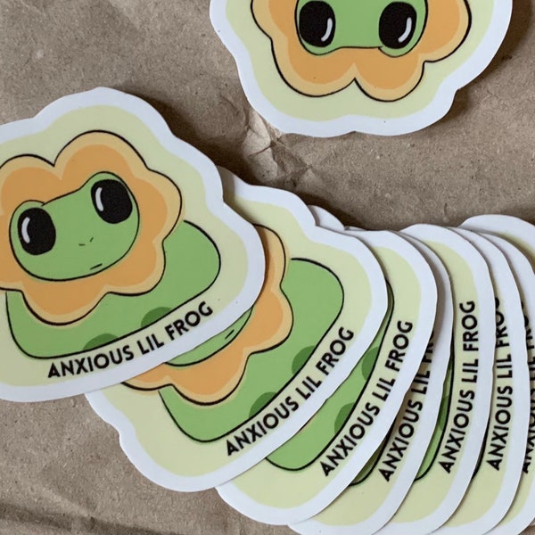 Sticker « Anxious lil frog »
