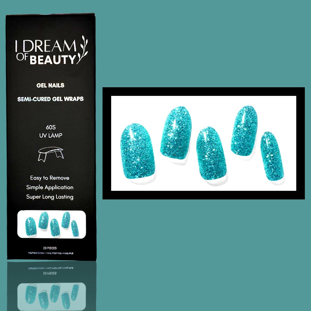 Semicured Gel Nail Strips Sparkling Glitters Etsy