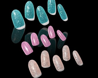 Gel Nail Strips - Sparkling Glitters - Multiple Colors To Choose From