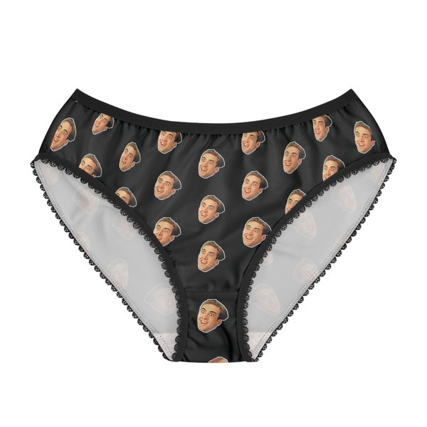 Nicolas Cage (Nick Cage) Unterwäsche - Lustige Damen Unterwäsche - Black Briefs (AOP)