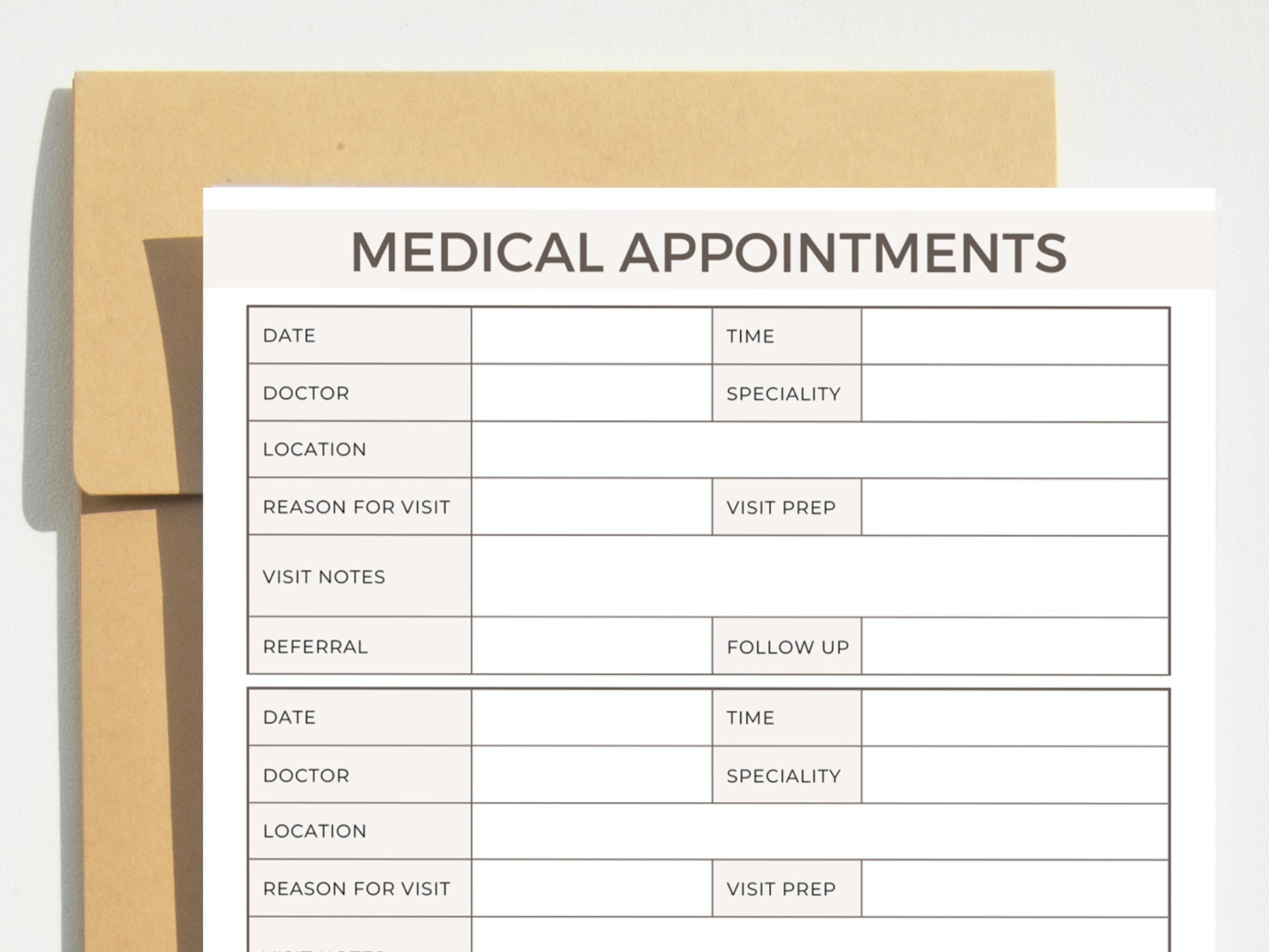 Medical Appointment Tracker Printable PDF Doctor Appointment Log for Medical Appointment Tracker Printable PDF Doctor Appointment Log for