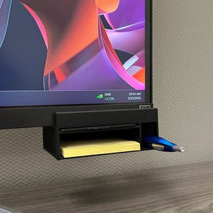 Under Monitor Sticky Note / Pen Organizer With Template Desk Organizer Office