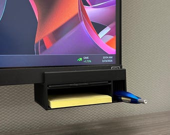Under Monitor Sticky Note / Pen Organizer With Template Desk Organizer Office