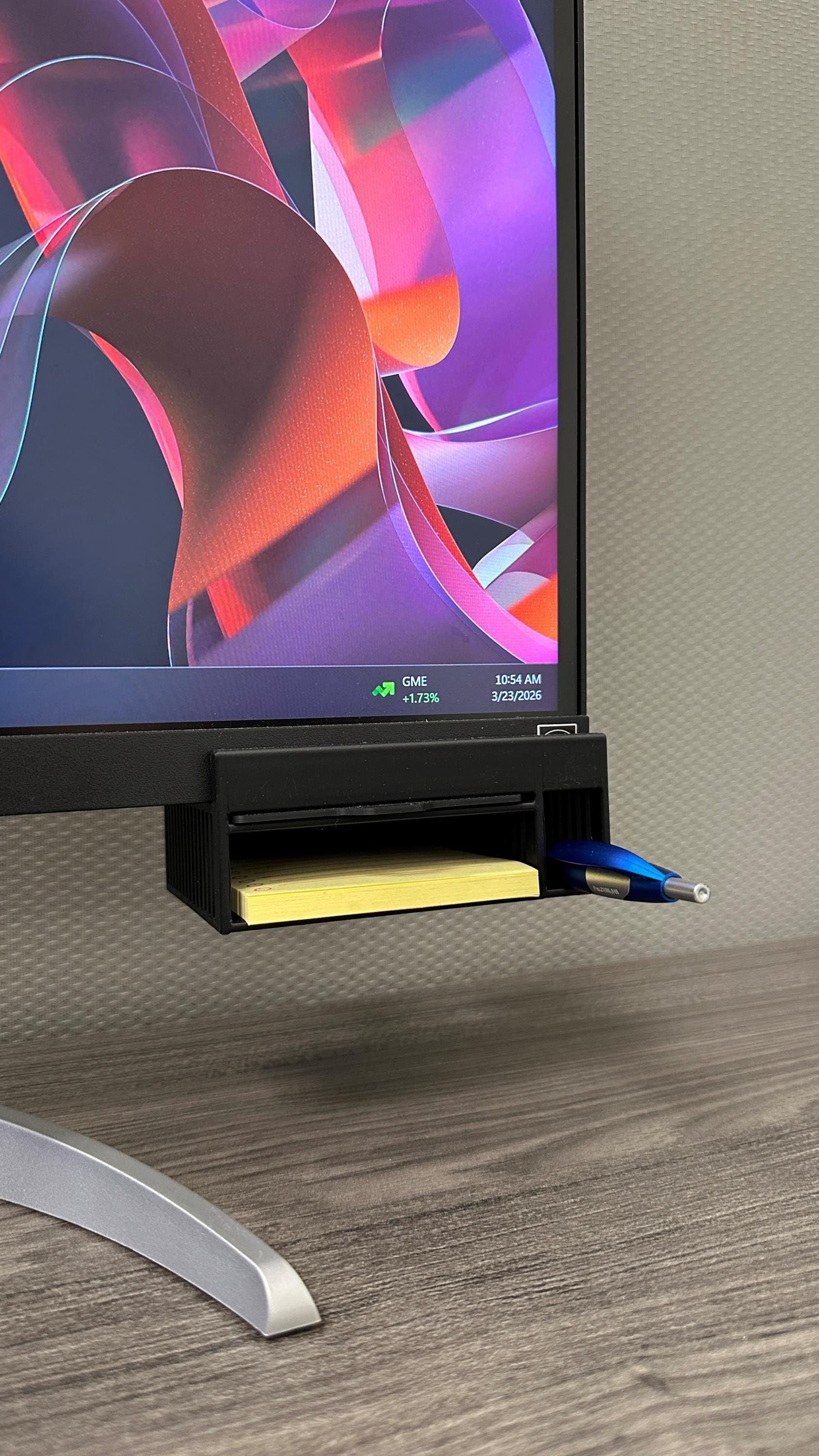 Under Computer Monitor Notes Under Monitor Sticky Note / Pen Organizer With Template Desk Organizer ...