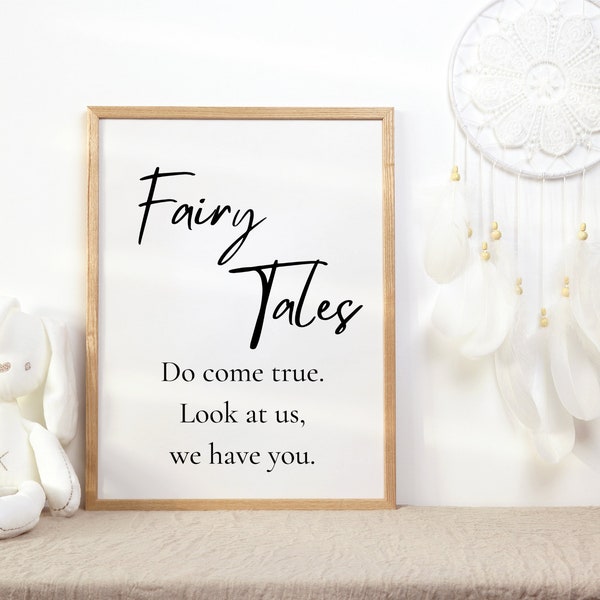 Fairy Tales Do Come True | Nursery Sign | Kids Room Decor | Baby Shower Gift | Inspirational Sign | Wall Decor