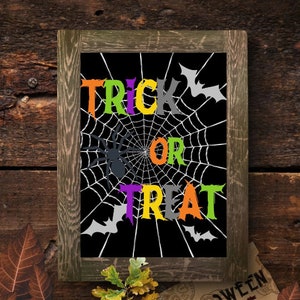 Trick-Or-Treat Halloween Printable Art | Halloween Printable | Halloween Decor | Trick-or-Treat | Cute Halloween Decor