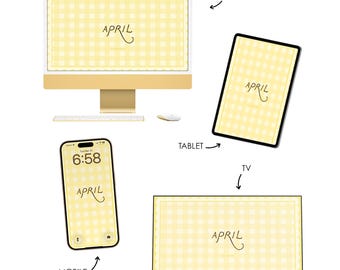 April Gingham Wallpaper Pack - Desktop, Mobile, iPad, TV