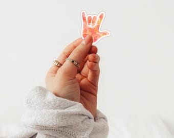 ASL I Love You Sticker: Hand-Drawn Waterproof Vinyl Decal