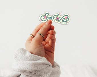 Stay Wild Floral Sticker: Wasserfester Laptop Aufkleber